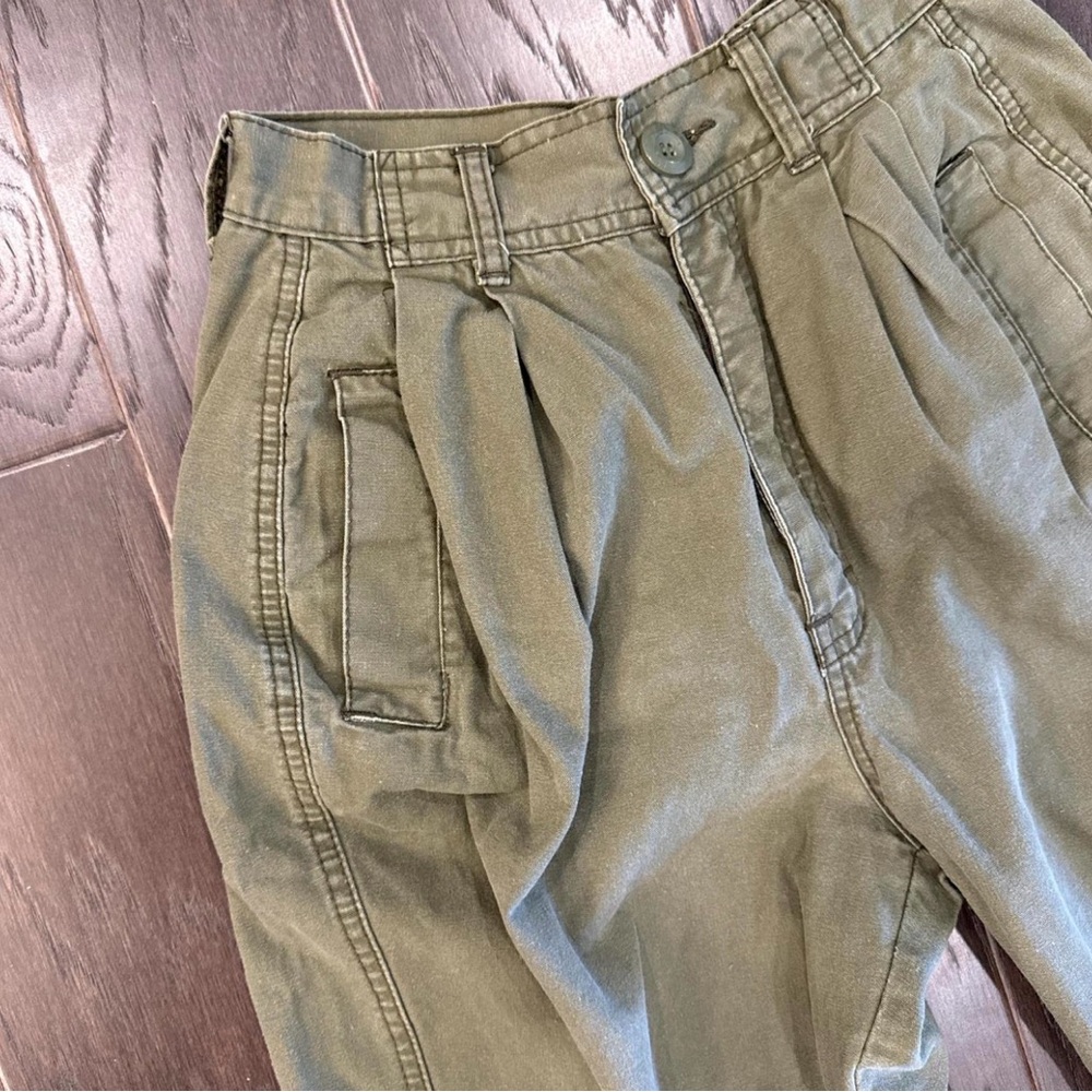 Women's Vintage 80’s Olive Green Cropped Pants - Picture 4 of 8